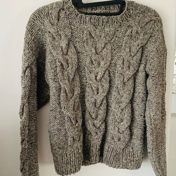 Tweed cable cropped sweater - Picture 2 of 4